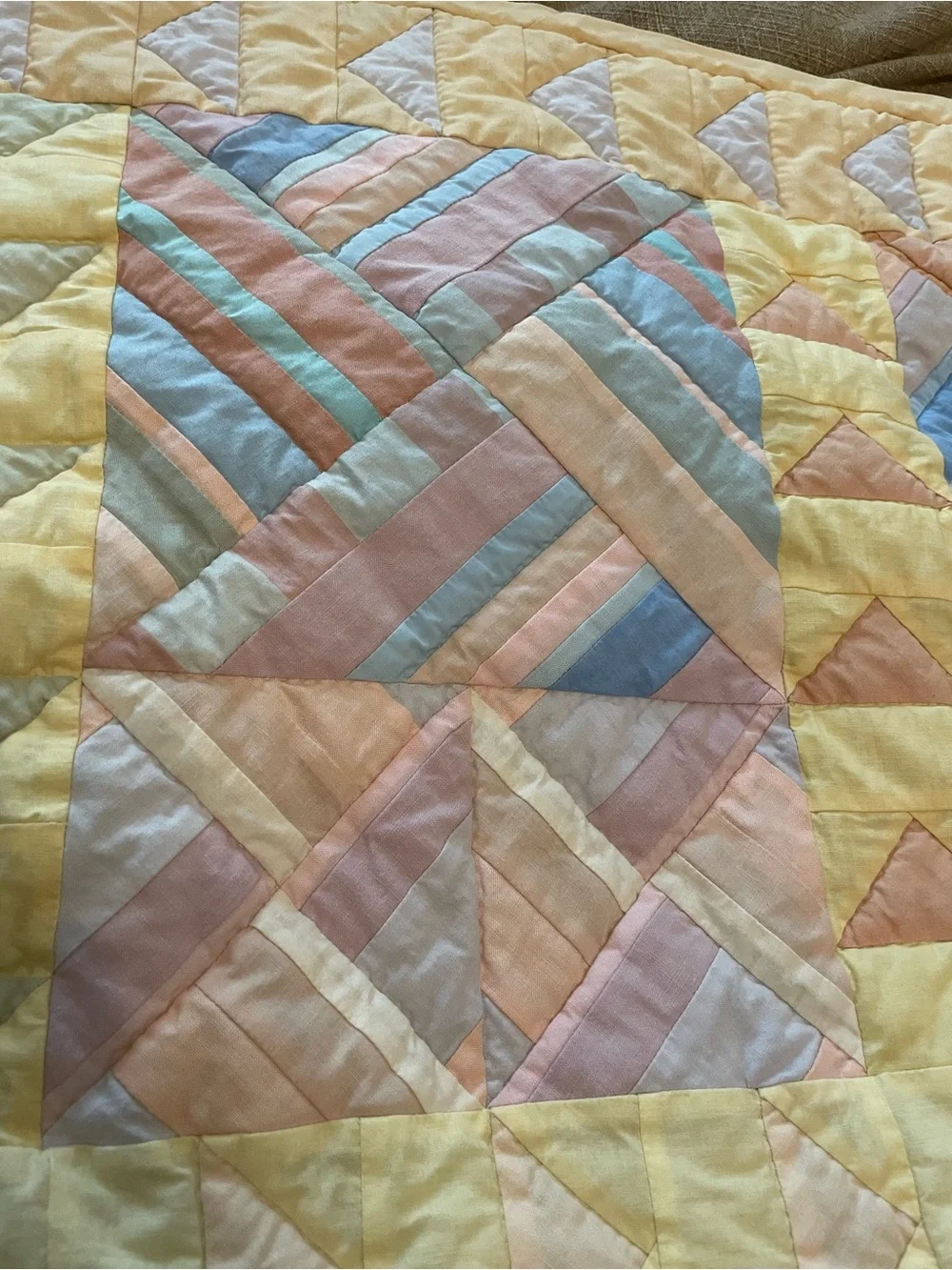 Pastel Patchwork Quilted Throw - Soft Multicolor Pastels